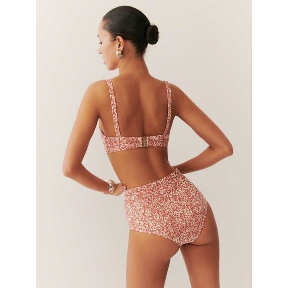 Reformation Azure Floral Bikini Bottom - M - La Vie En Rose - Picture 2 of 3